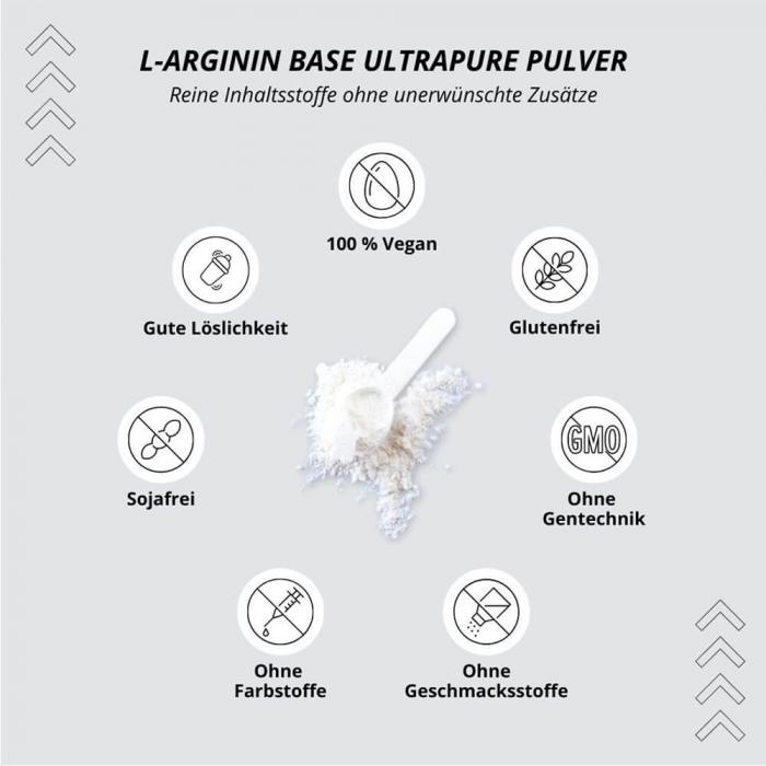 Nutri-Plus L-Arginin Base Ultrapure - 500g